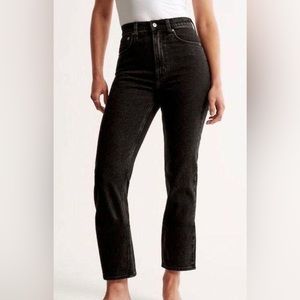 Abercrombie & Fitch Ultra High Rise Ankle Straight Jeans Curve Love
